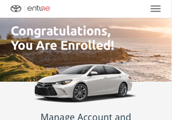 Toyota Entune Responsive @Mobile